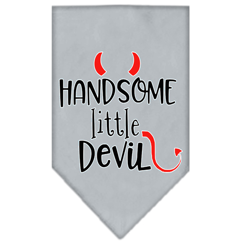 Handsome Little Devil Screen Print Bandana Grey Large
